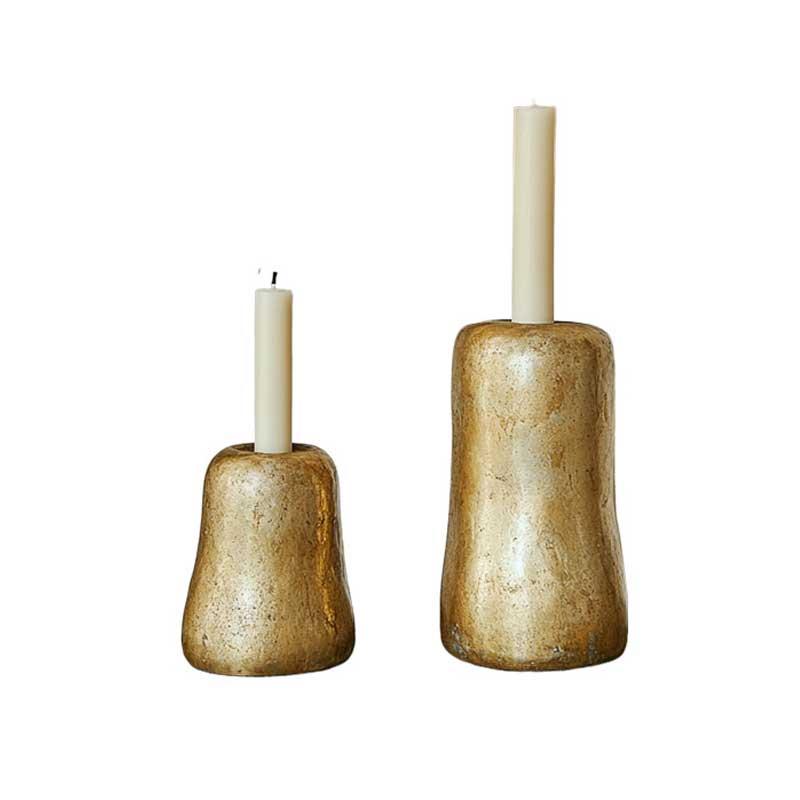 Minimalist Gold Resin Candle Holder Irregular Shape Table Decor