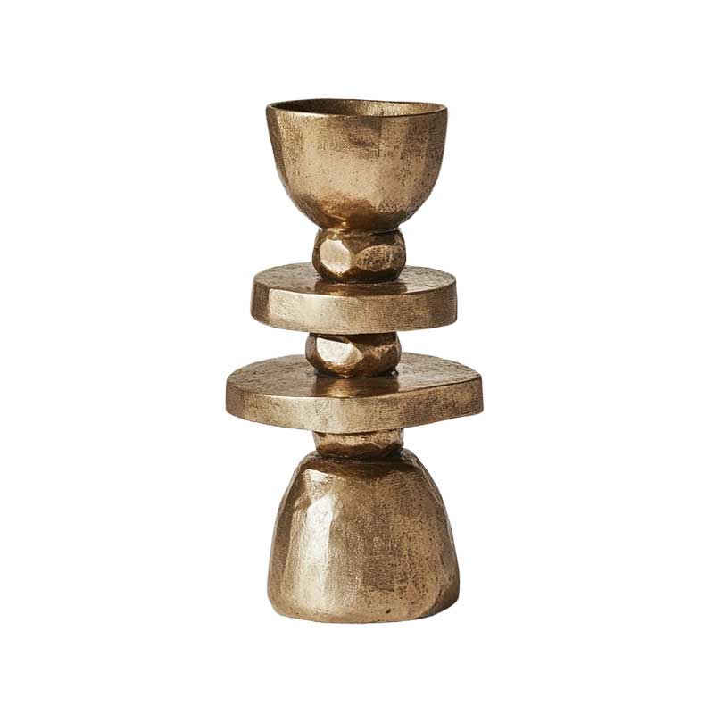 Vintage Geometric Resin Candlestick,Gold Home Decor Ornament