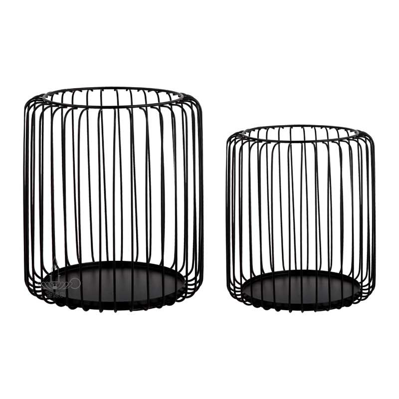 Minimalist Modern Iron cage Candle Holder Lantern (Set of 2)