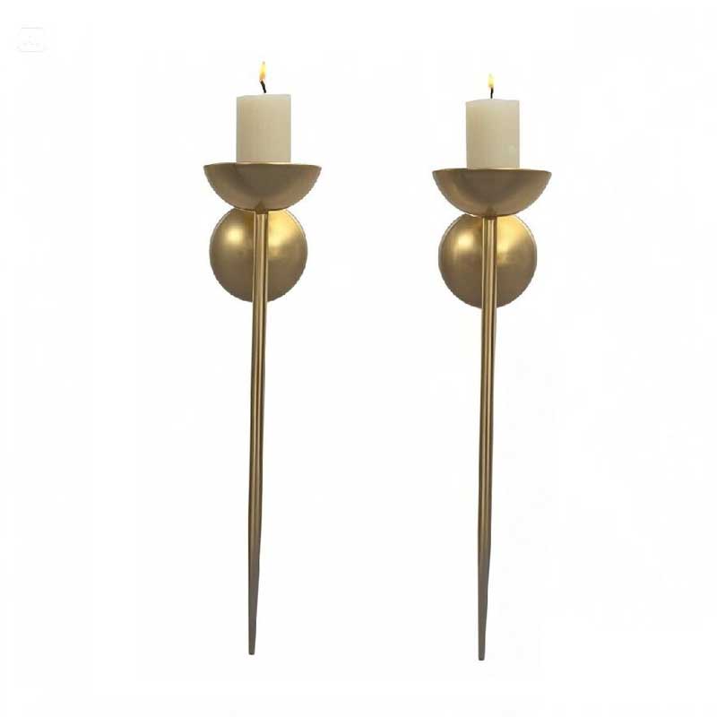 Long Nordic Wrought Iron Wall Sconce Candle Holder