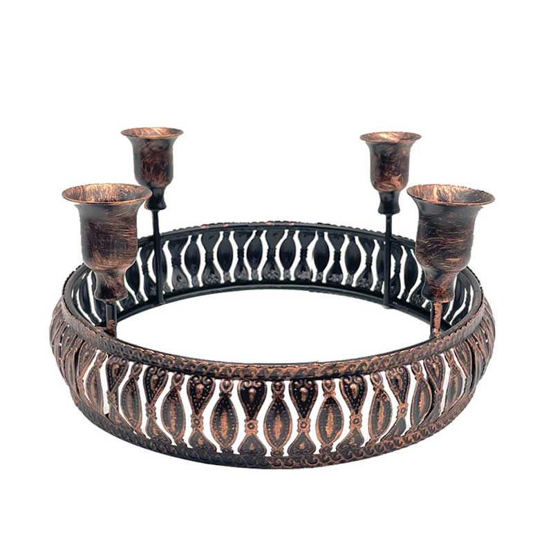 Vintage European Iron Candlestick | Four-Head Round Candle Holder Style1