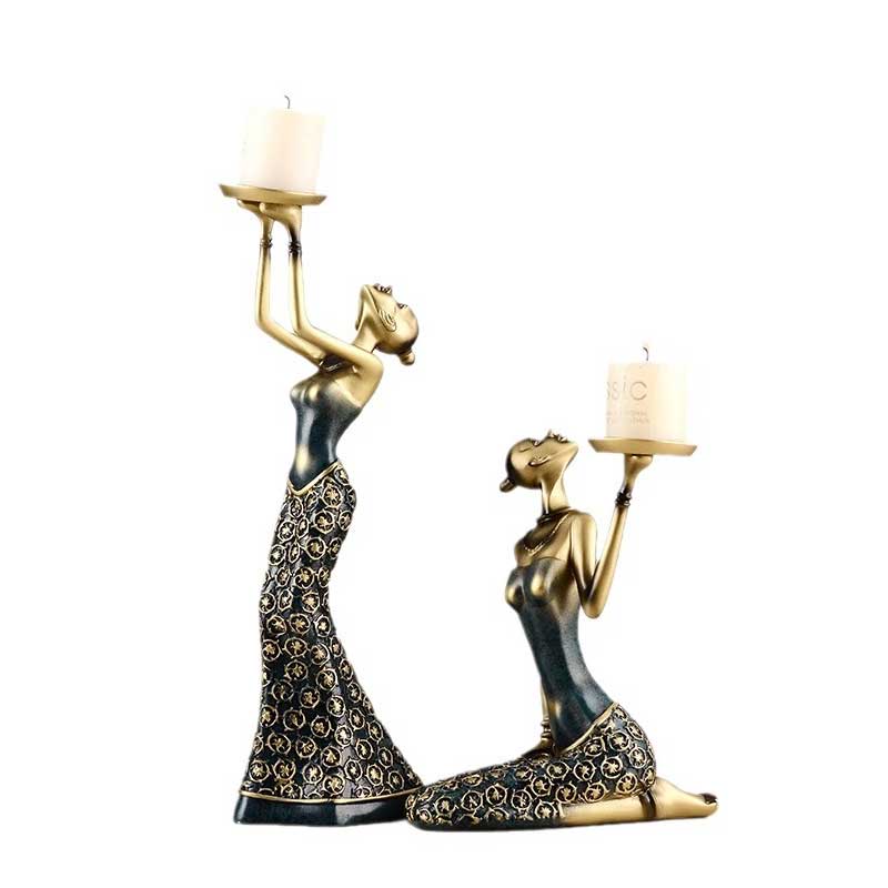Modern Abstract Figure Resin Lady Candlestick | Luxury Creative Home Decor