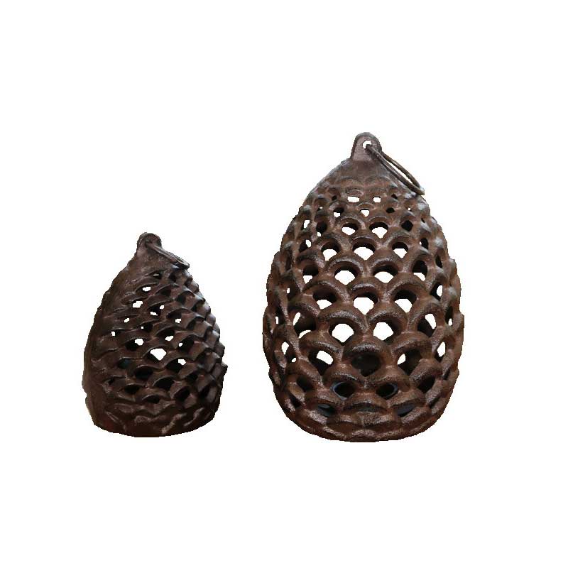 Cast Iron Pinecone Candlestick | Vintage Hollow Table Decor
