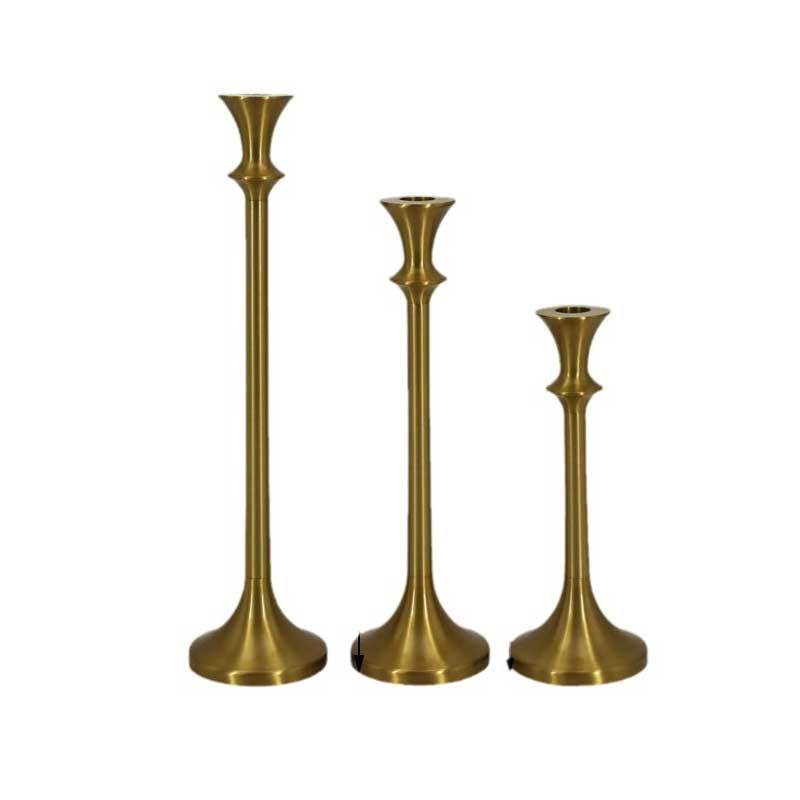 Vintage Zinc Alloy Candlestick Holder Set of 3