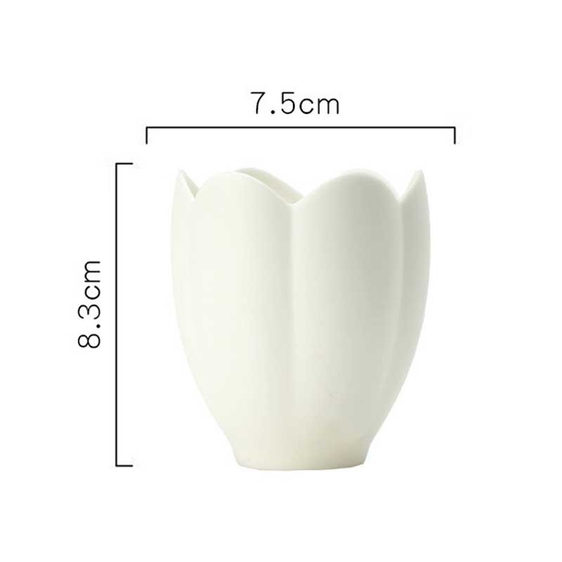 Unglazed Magnolia Ceramic Candle Cup Color:White 1