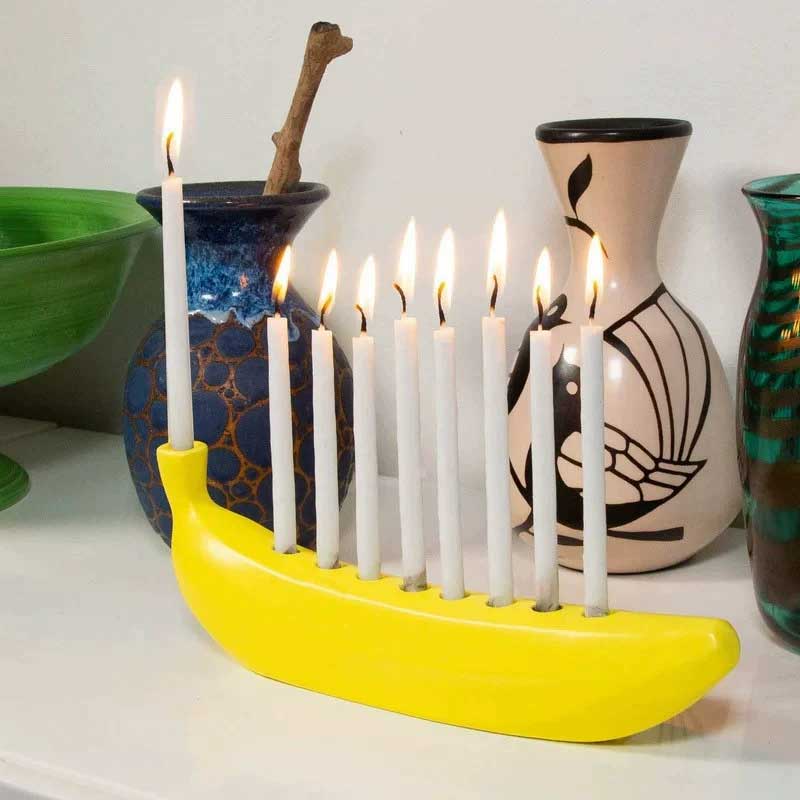 Creative Banana Resin Candle Holder, 9-Hole Color:Banana  1