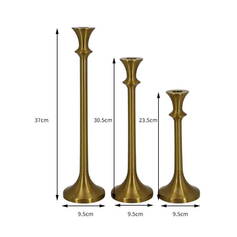 Vintage Zinc Alloy Candlestick Holder Set of 3 Size:9.5*9.5*37cm