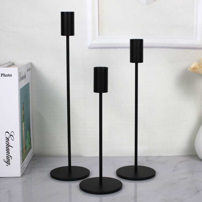 Minimalist Thin  Straight Stem taper candle holder, Flat Base Size:8*8*32.5cm 2
