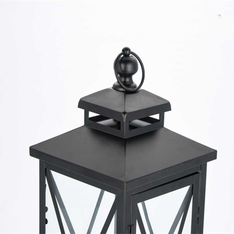Vintage Iron Criss Cross Floor Square Lantern Size:16*16*40cm 2
