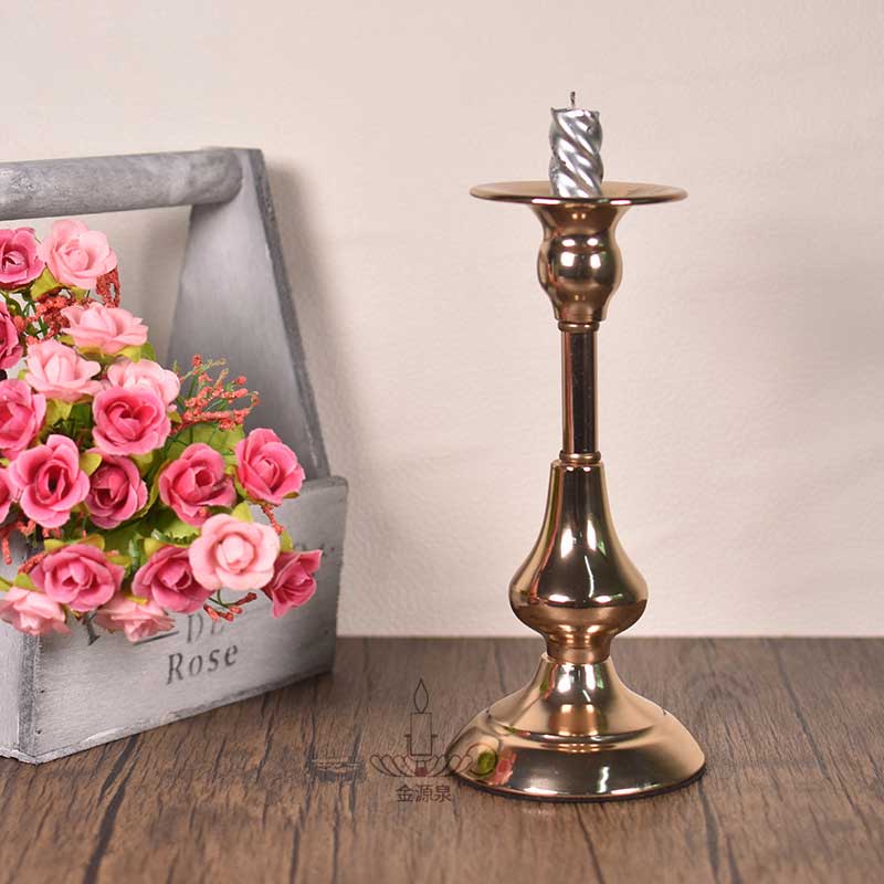 Minimalist Iron Candlestick, Rose Gold / Champagne Gold Color:Golden 2