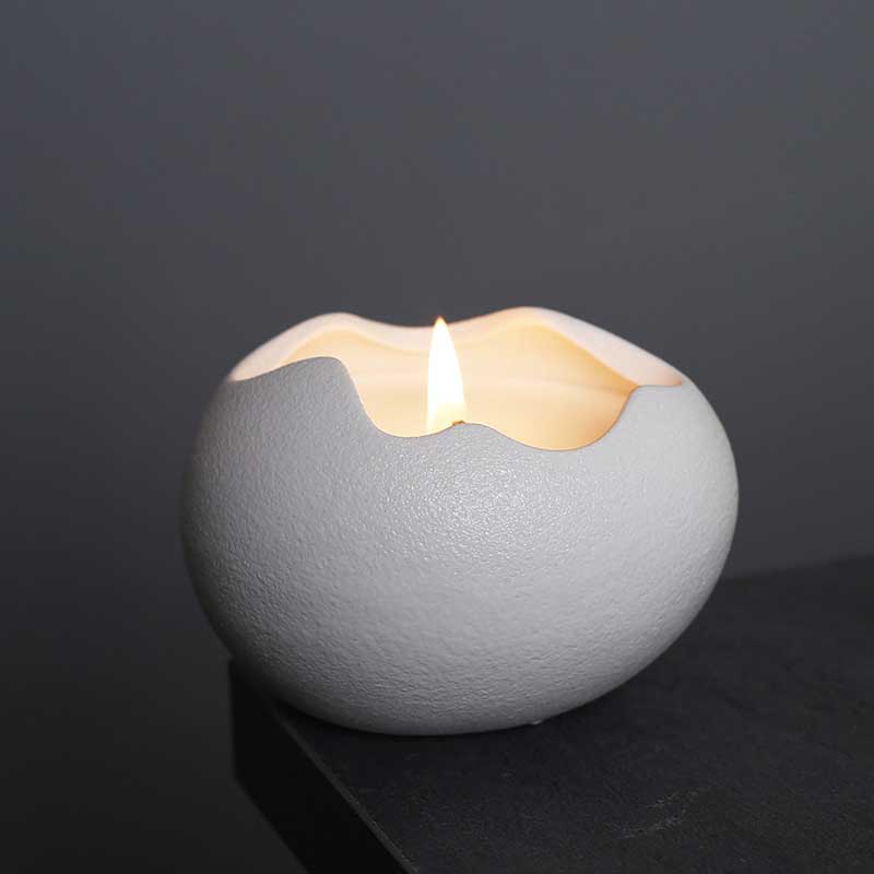 Eggshell Ceramic Candle Holder,Irregular Candlestick Color:Pink 2