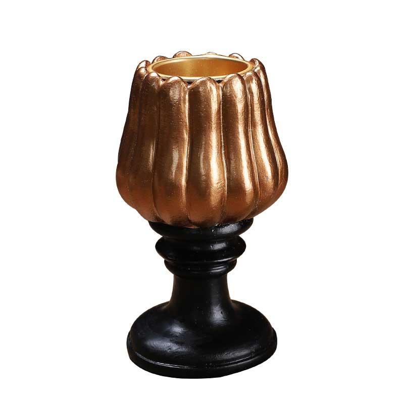 Vintage Halloween Pumpkin Candle Holder Resin