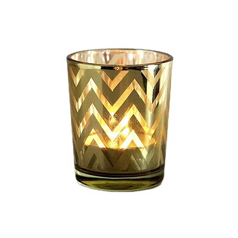 Gold Geometric Glass Candle Cups,Luxury Aromatherapy Jars
