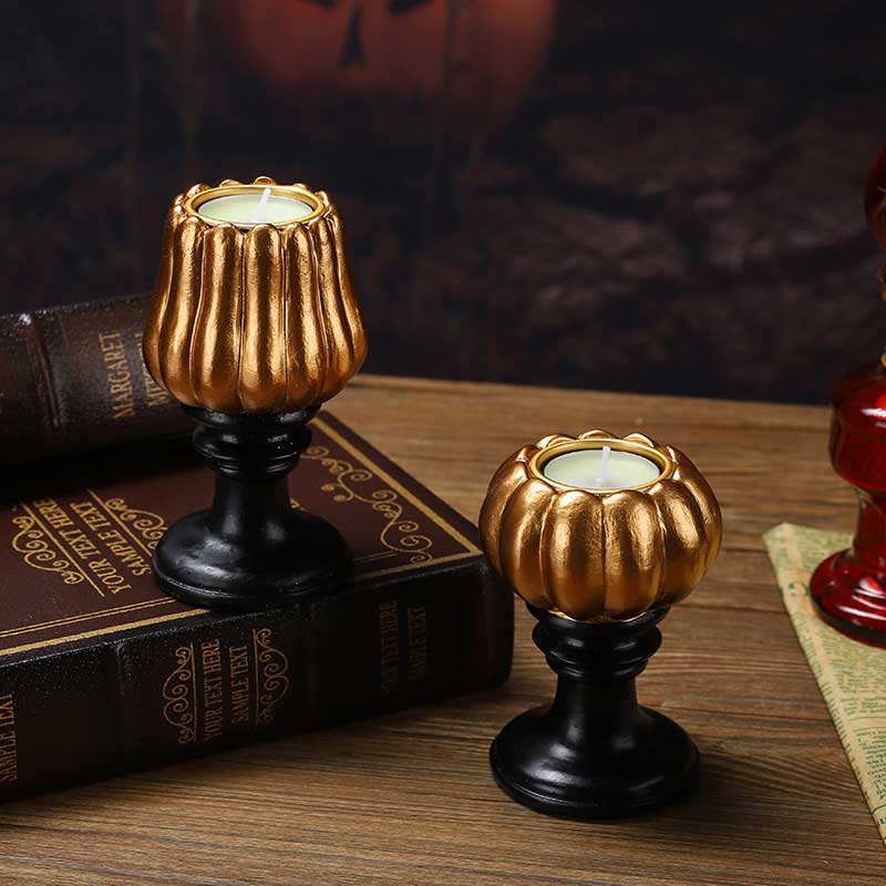 Vintage Halloween Pumpkin Candle Holder Resin Color:Style1 1