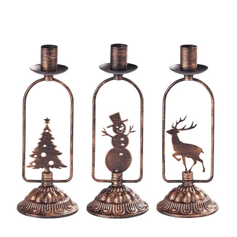 Antique Christmas Iron Candle Holders