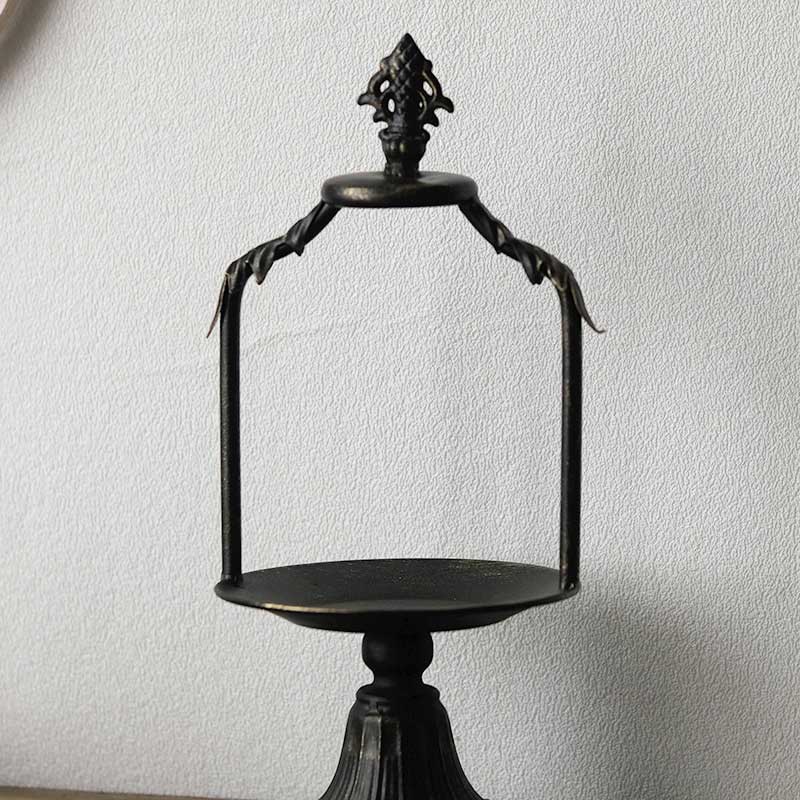 Vintage Distressed Iron Candle Lantern Color:Golde 3