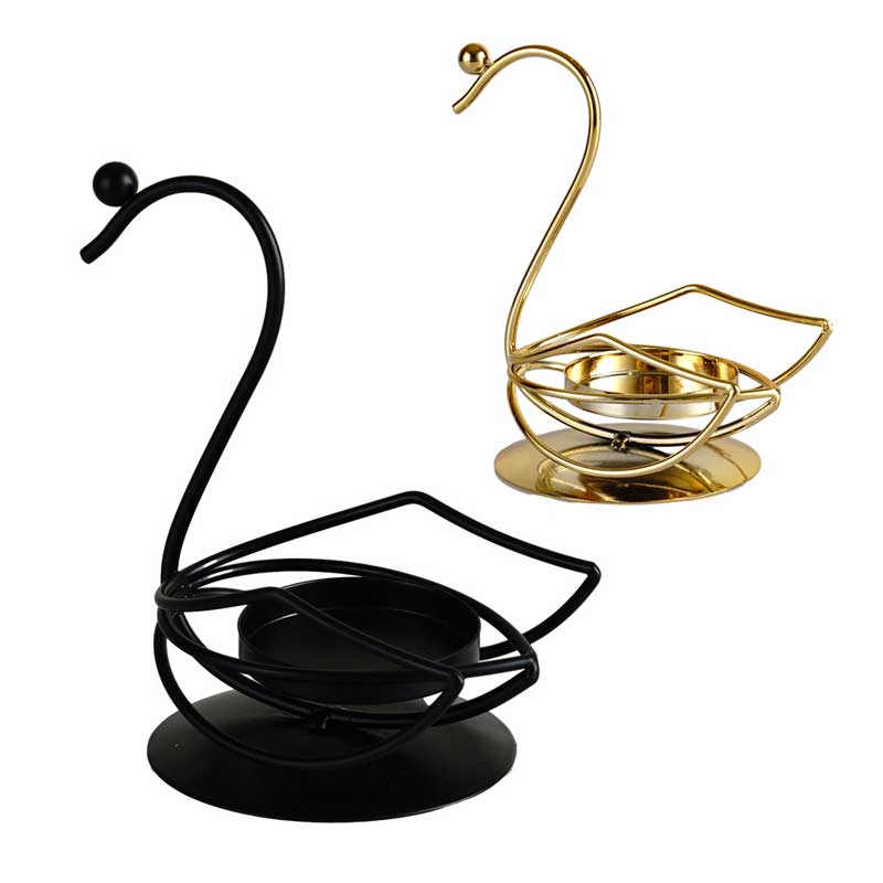 Wrought Iron Swan Candle Holder