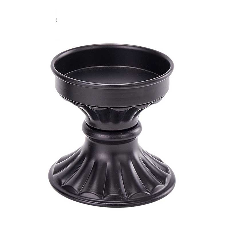 Vintage Wrought Iron Cup-Shaped Candle Holder Black