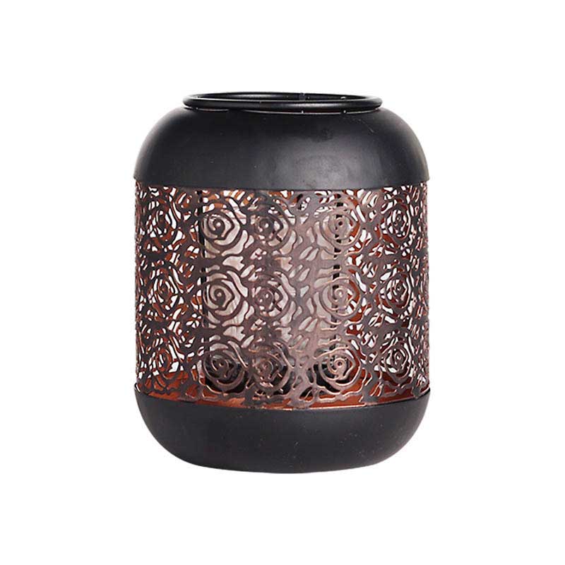 Vintage Hollow Rose Iron Lantern