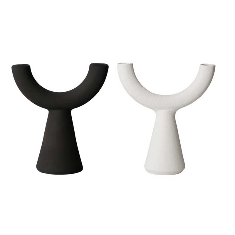 Minimalist Ceramic Two-Head Candle Holder