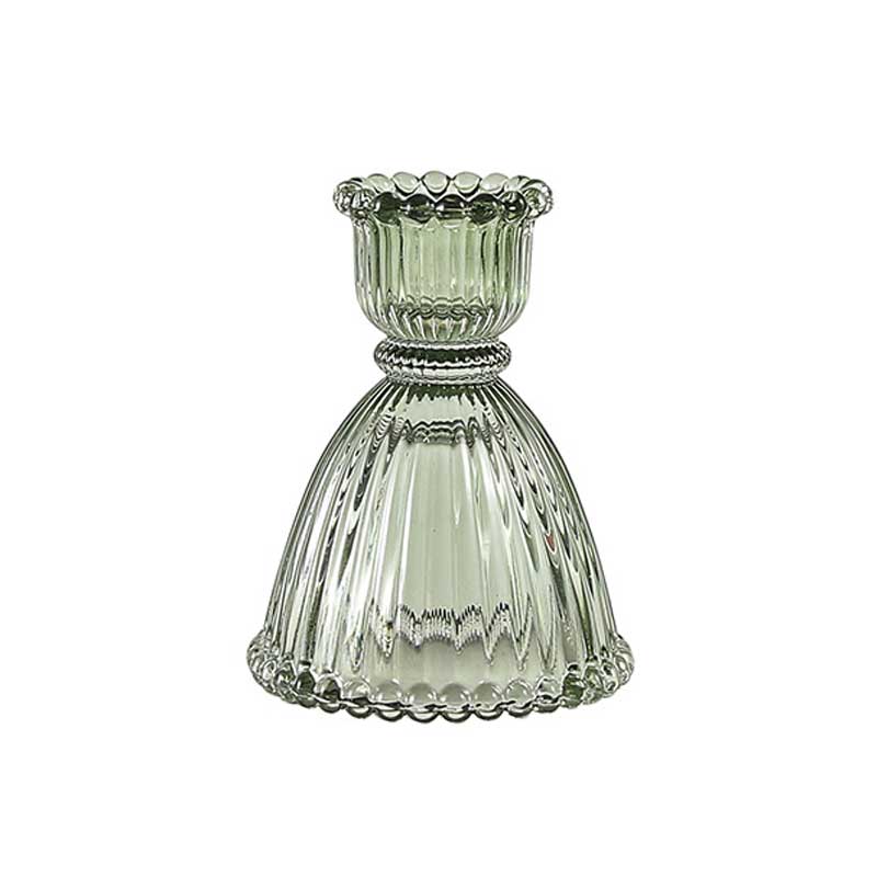 European Vintage Glass Candlestick Holder Set of Three