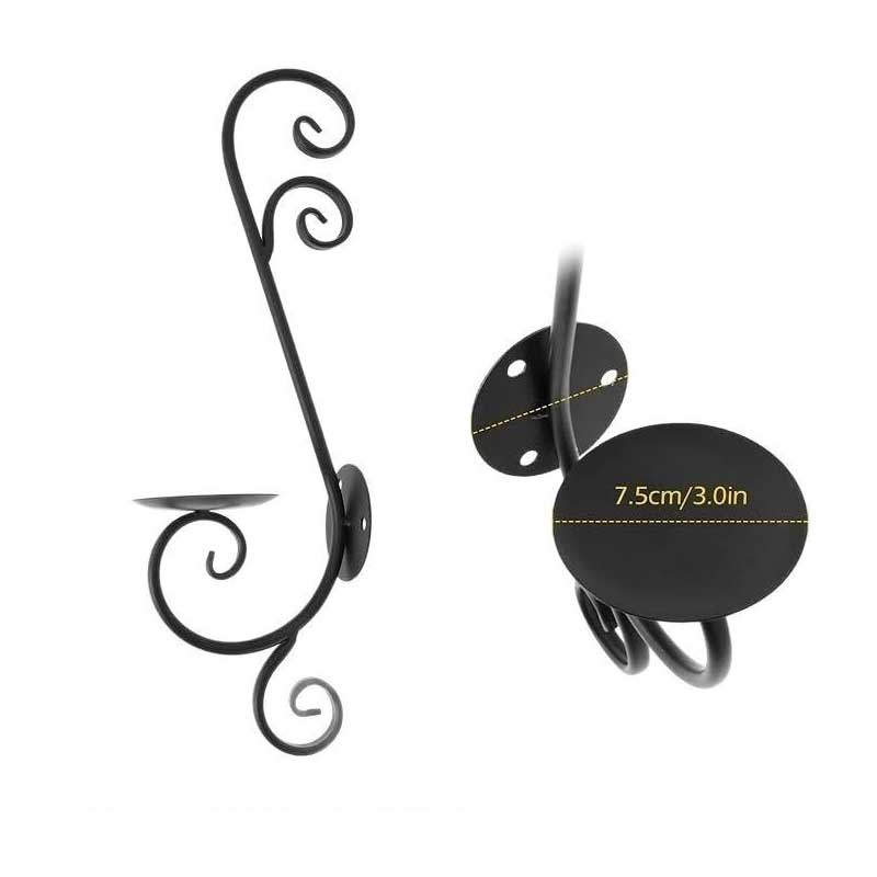 Vintage Scrollwork Wrought Iron Wall Sconce Color:Black 1