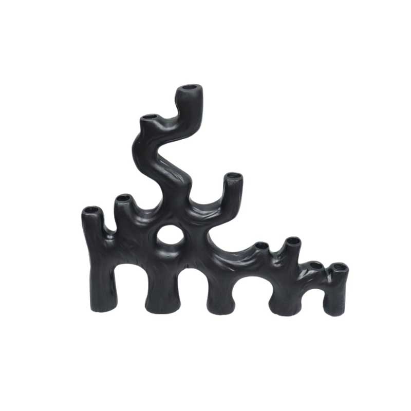 Twig Candelabra Resin,Black / White