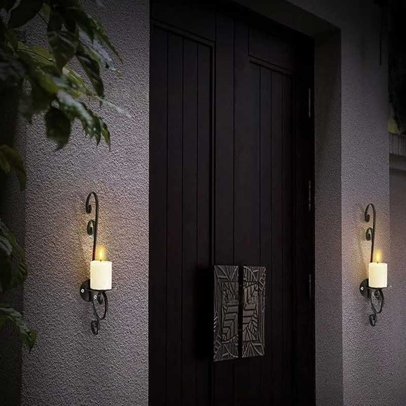 Vintage Scrollwork Wrought Iron Wall Sconce Color:Black 2