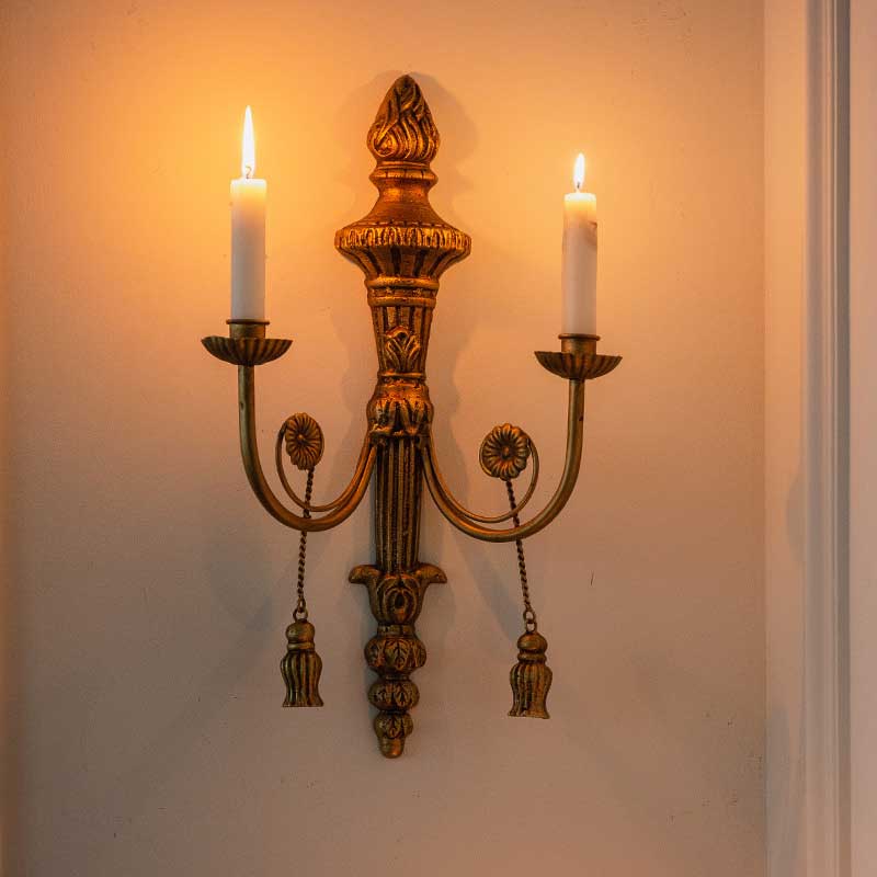 French Vintage Iron Wall Sconce Candle Holder Color:Copper 1
