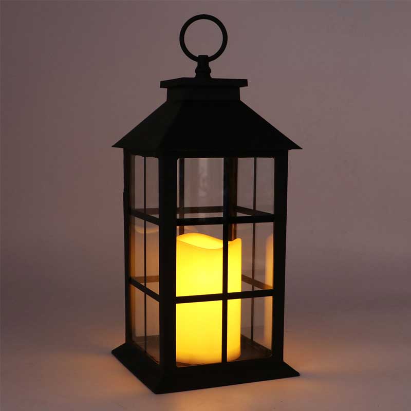 Retro European Square Lantern led Candle Lantern Color:Black 1