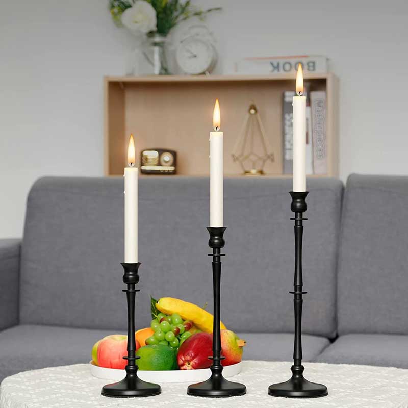 Wrought Iron Candlestick Set ,3-Piece Taper Candle Holder Color:Default 1