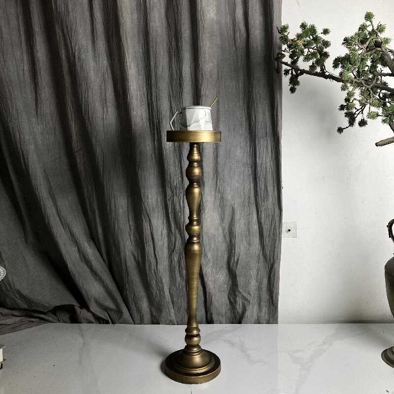 Vintage Wrought Iron Floor Candle Holder,Tall Color:Copper 2