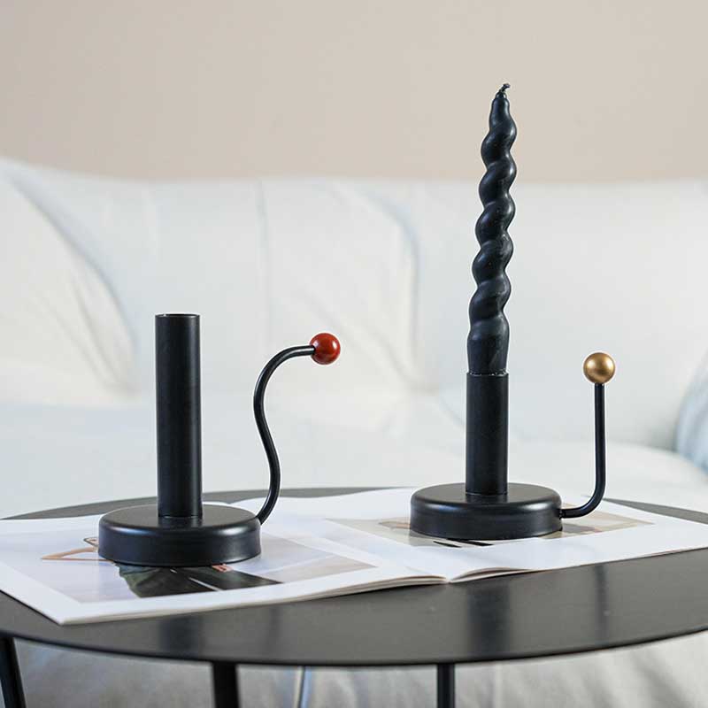 Iron Candle Holder with Colorful Sphere Size:12.5*10.5cm 1