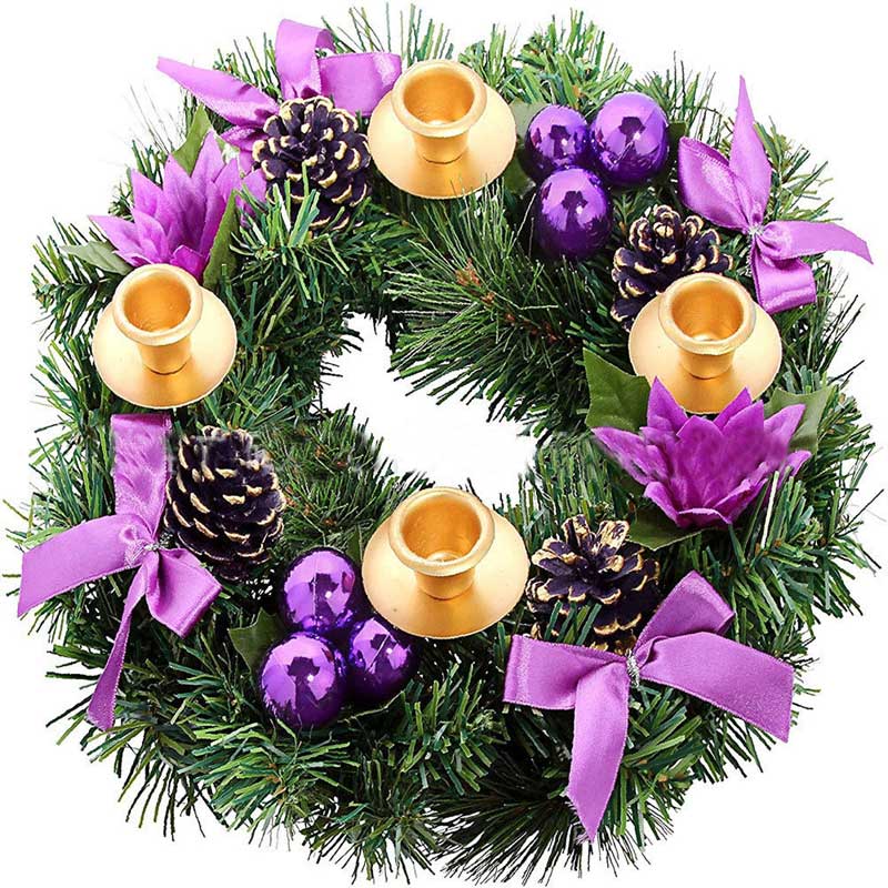 christmas wreath candle holder