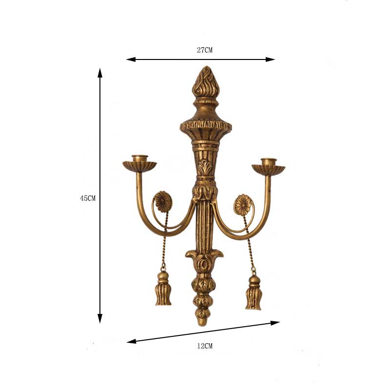 French Vintage Iron Wall Sconce Candle Holder Color:Copper 2