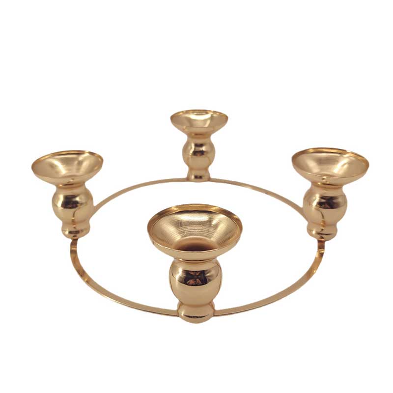 Christmas Wreath Iron Candlestick,Festive 4-Arm Candle Holder Ring