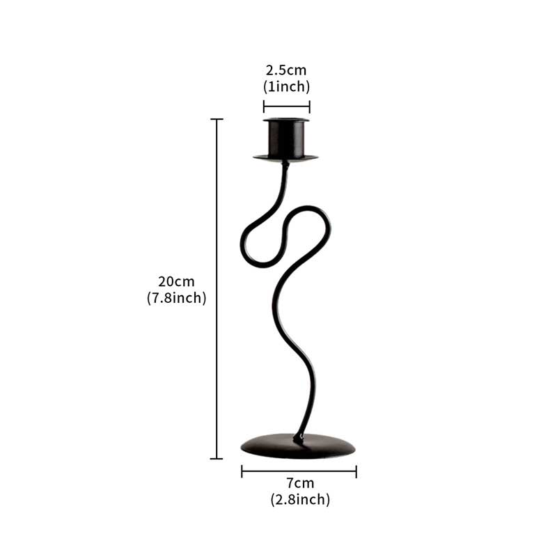 Modern Minimalist Twisted Iron Candle Holders (Set of 2) Style1