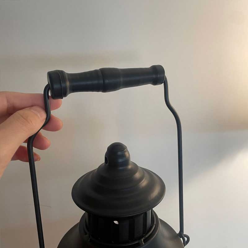 Vintage Wrought Iron Lantern Candle Holder with Handle Color:Black;Shape:Round 3