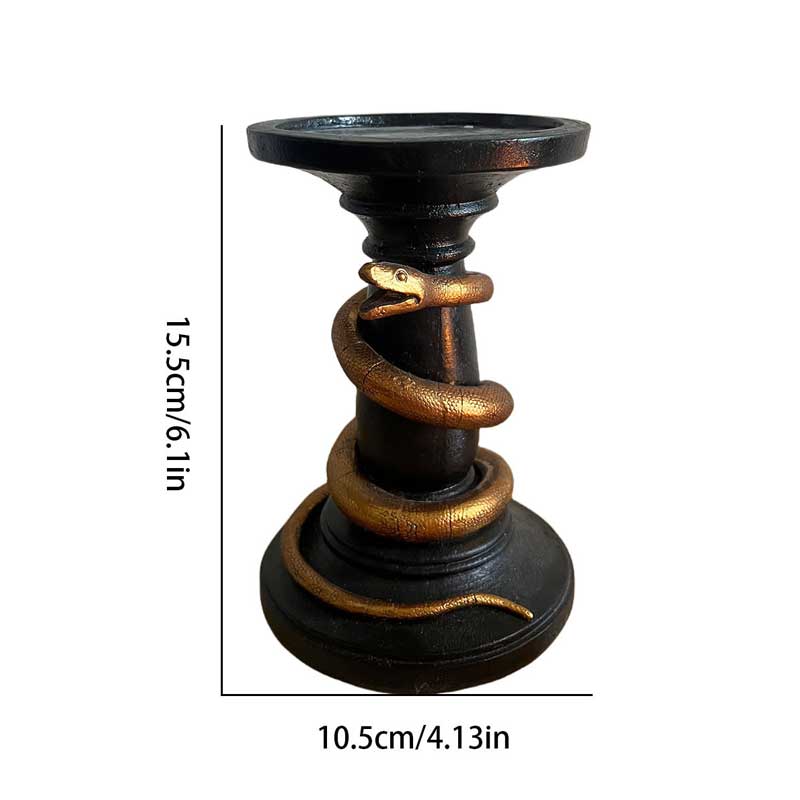 Vintage Snake Resin Candle Holder Color:Black 1