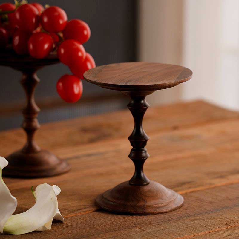 Vintage Walnut & Bone China Candle Lantern Color:Wooden 3