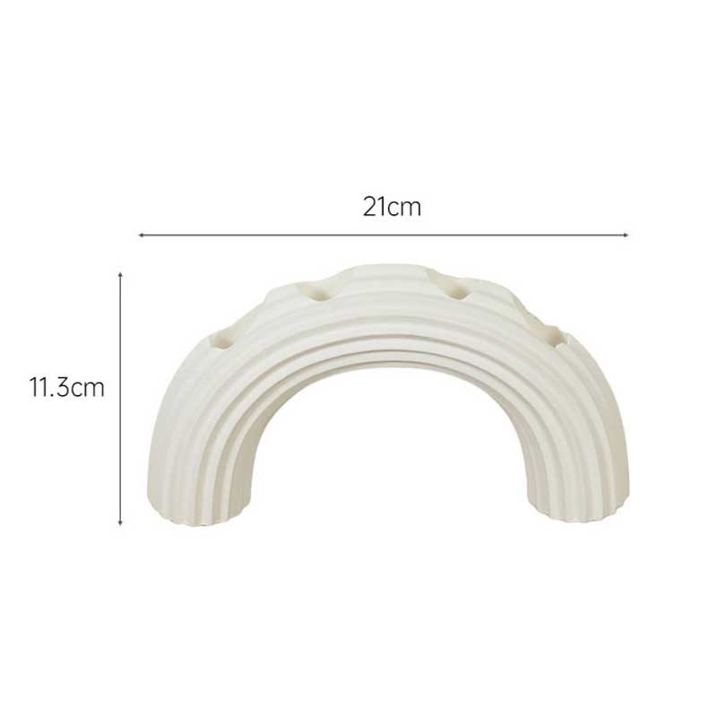 Arched Ceramic Candlestick Holder ,Ribbed Candelabra Series Style1