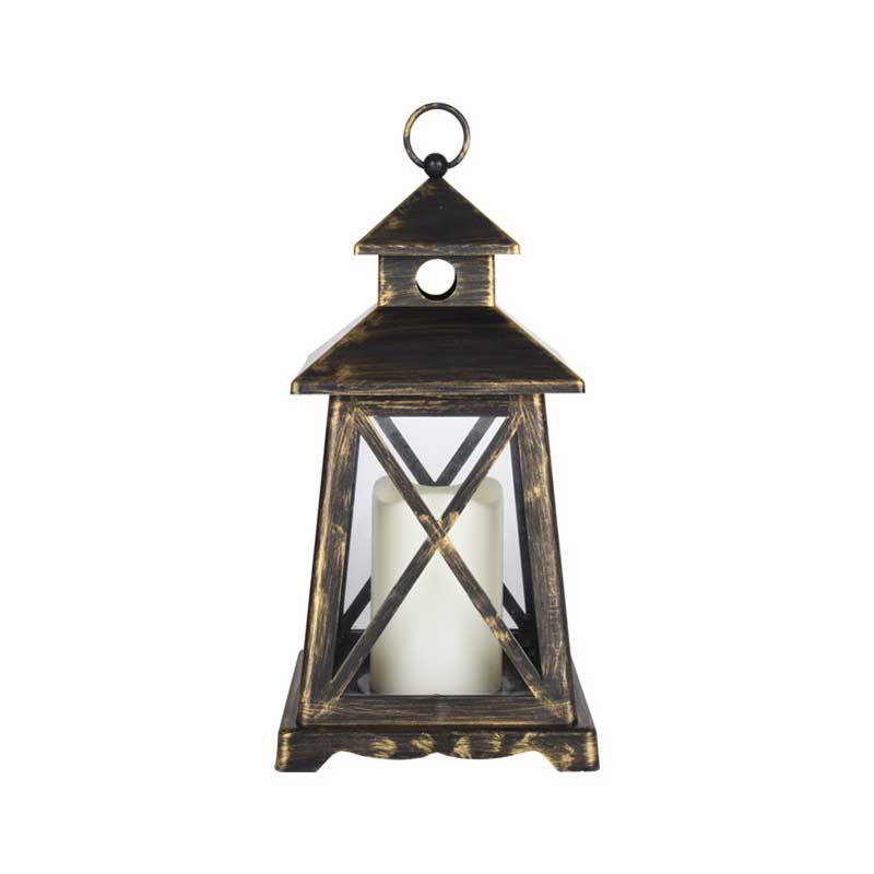 Vintage LED Plastic  Battery Lantern Candle Holder , White, Black & Bronze Color:White 1