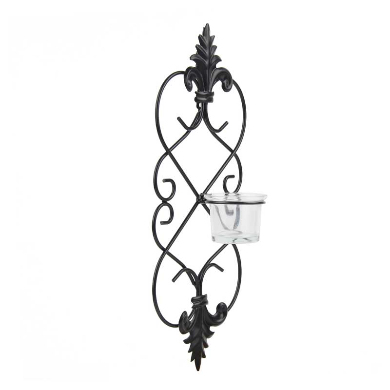 European Vintage Iron Wall Sconce Candle Holders (Set of 2) Color:Black 2
