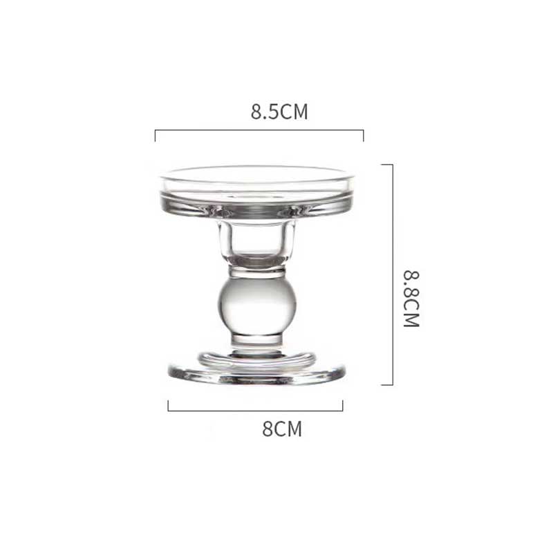 Minimalist Transparent Glass Candle Holder Set 8*8.5*8.8cm