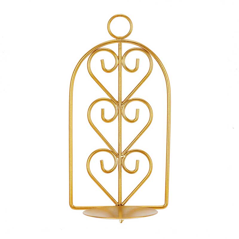 Vintage Wrought Iron Heart-Shaped Wall Sconce