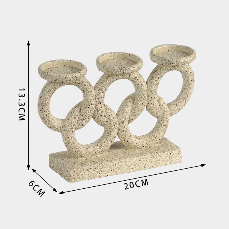 Five-Ring 3 Slot Resin Candlestick Color:Default 1