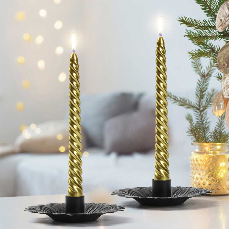 Vintage Sunflower Iron Candlestick Holder Color:Black 3