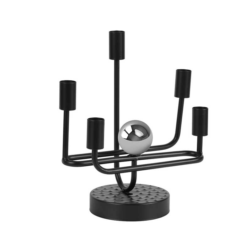 Modern Minimalist Metal Candlestick Holder Silver Sphere,