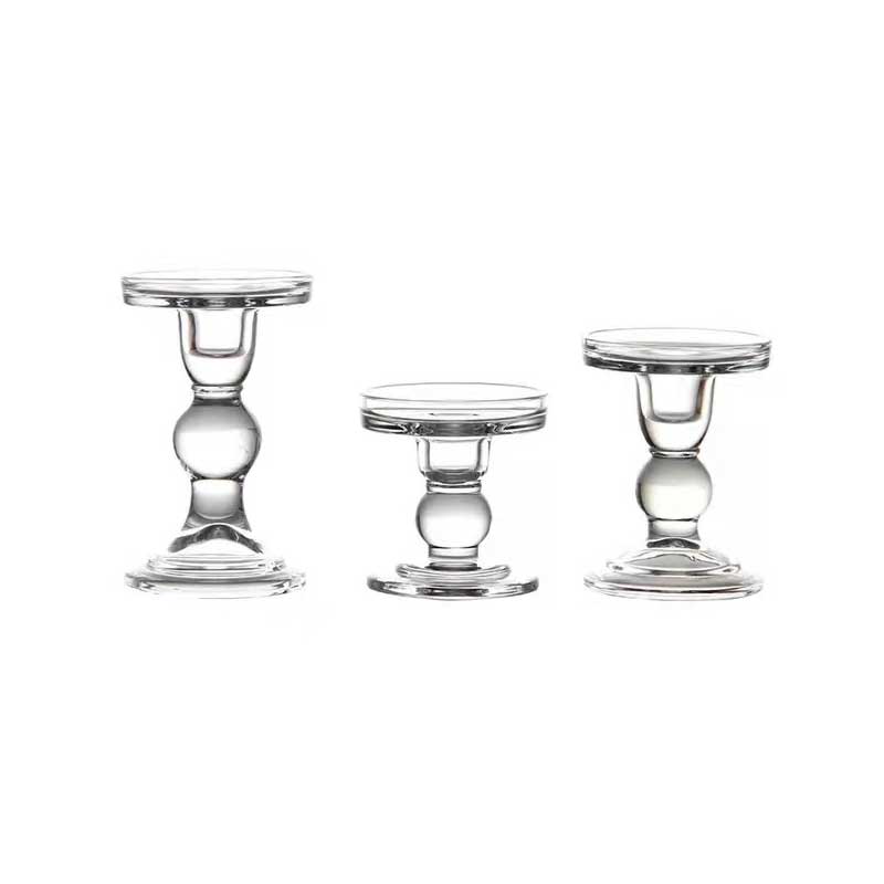 Minimalist Transparent Glass Candle Holder Set