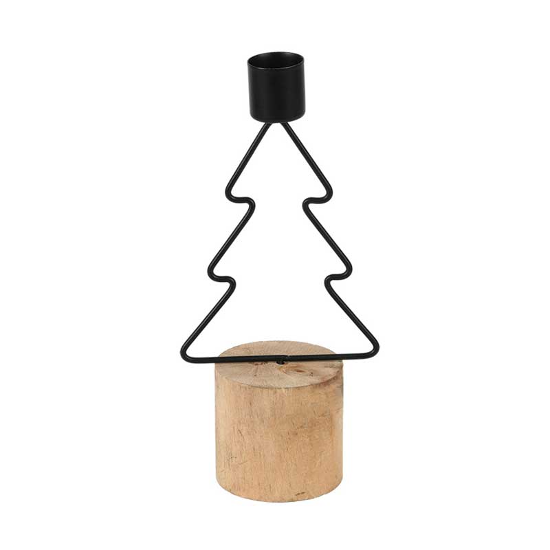 Creative Iron & Wood Candlestick Series - Minimalist Tabletop Decor christmas tree 2